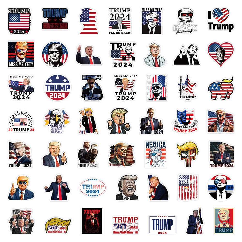 100 Pack Trump 2024 Presidential Election Stickers - Funny Decals for Walls, Laptops, Luggage, Fridge, Suitcases, Cars