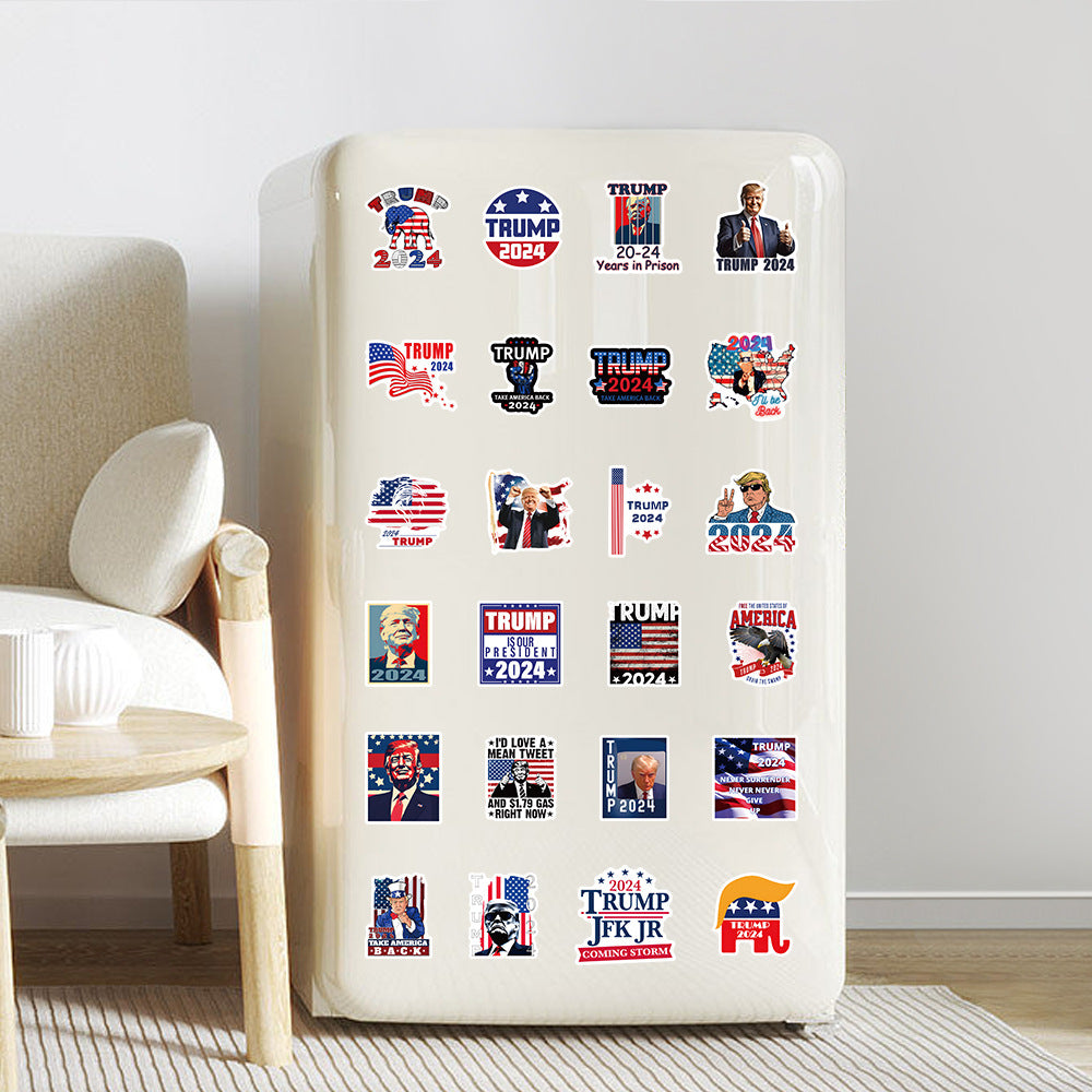 100 Pack Trump 2024 Presidential Election Stickers - Funny Decals for Walls, Laptops, Luggage, Fridge, Suitcases, Cars