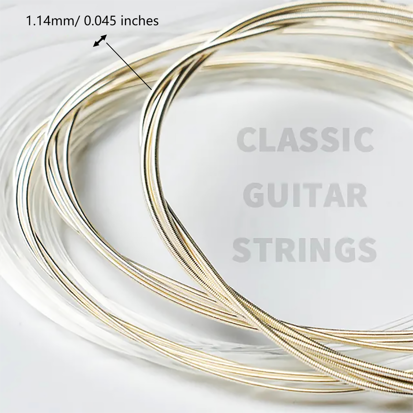 Classical Guitar Strings Set - 6 Smooth & Durable Fully Coated Nylon Strings with 3 Picks