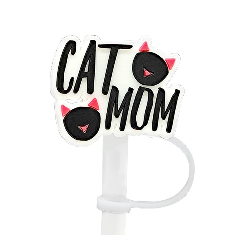 Splash Proof Silicone Straw Plug Dust Proof Plugs Protector Cat Silicone Straw Covers Cap 10mm Straws