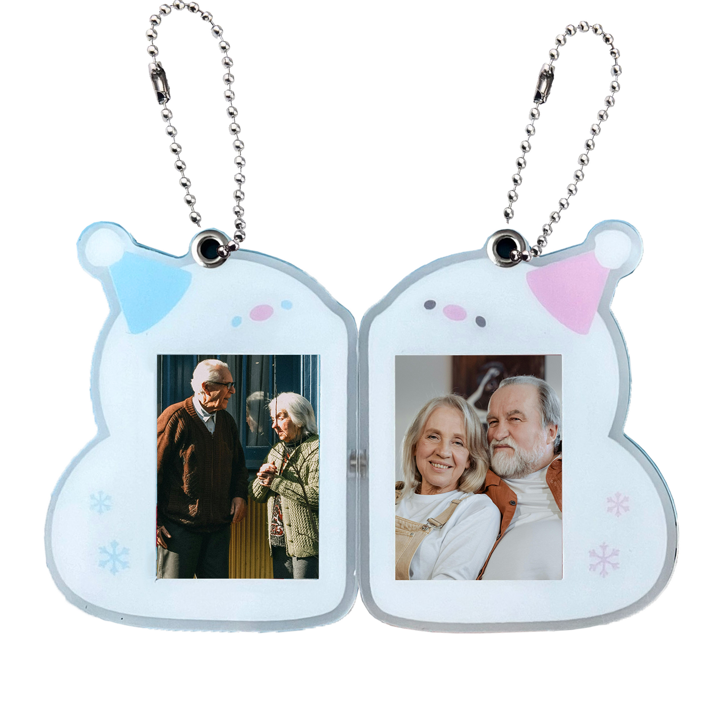 Acrylic Clear Photo Keychain Magnetic Picture Frame With Hanging Chain Personalized Keychains Memorial Custom Insert Matching Keychains for Couples Pet Family Girlfriend Boyfriend